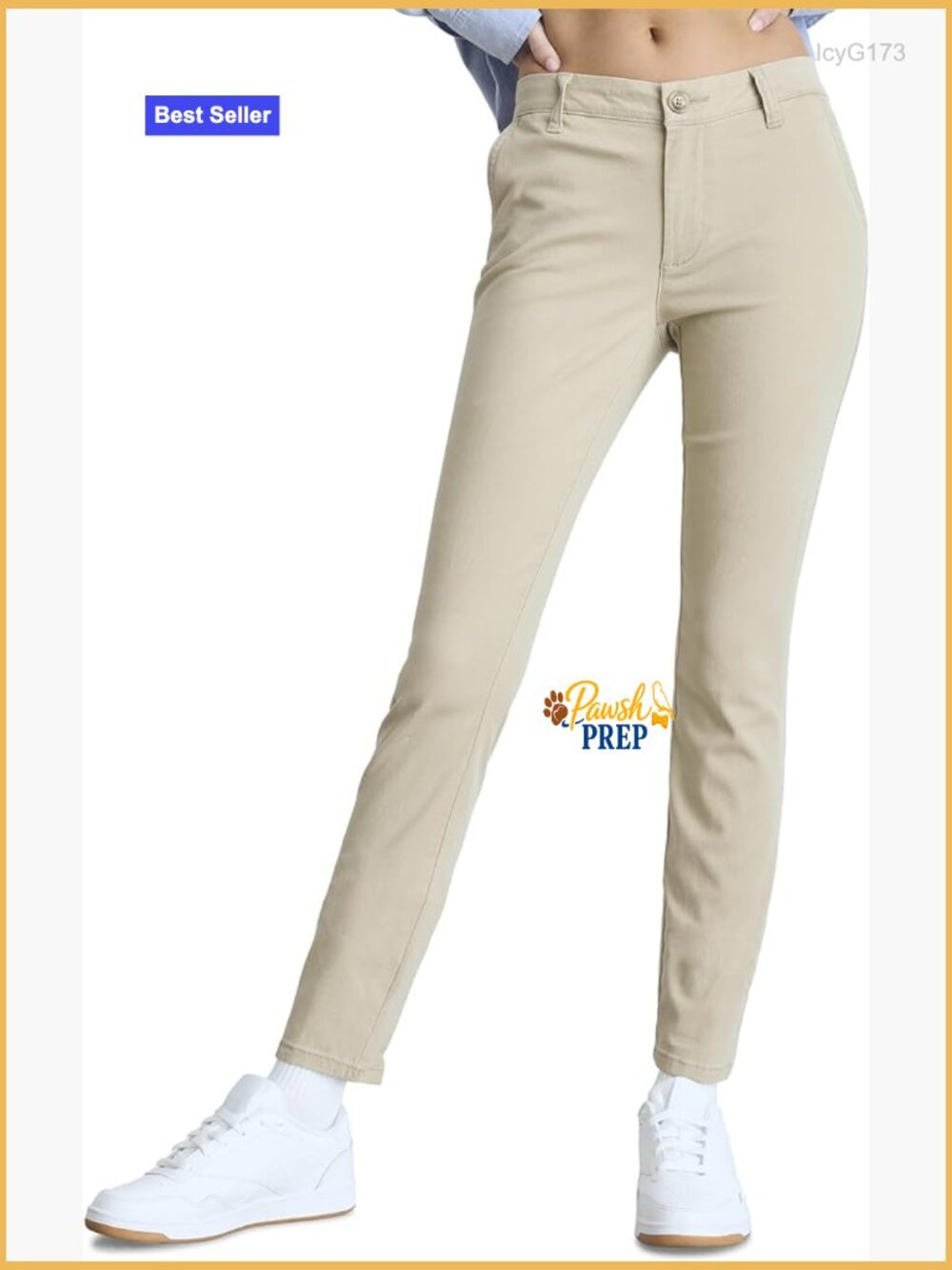 Slim Fit Twill Uniform Pant with Trouser Pockets, Mid Rise, Skinny Leg